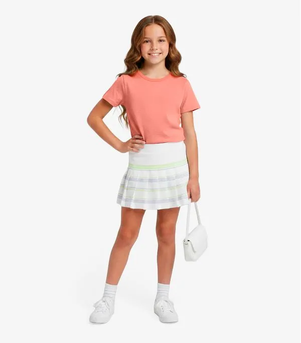 Blusa Infantil Menina Manga Curta Lisa Soletex Laranja 4