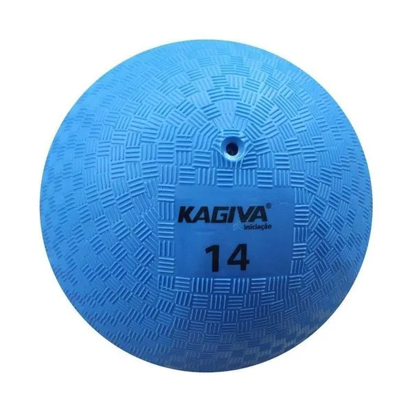 Bola de Iniciação N14 para Queimada e Handebol Emborrachada Vulcanizada Azul Kagiva Bola de Iniciação N14 para Adolescentes Emborrachada Azul Kagiva