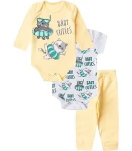 Kit Body Infantil Longo 3 Peças Select Amarelo GG