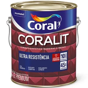 Esmalte Sintético Coralit Ultra Resistência Alto Brilho 900ml Creme - 5202749 - CORAL