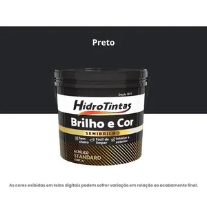 Tinta Acrílica Standard Semibrilho Hidrotintas 3L Brilho E Cor Preto (MP)