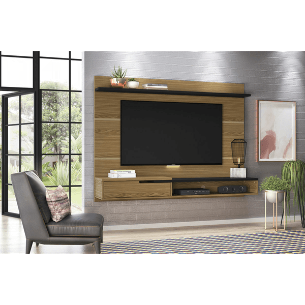 Painel Home para TV 50'', MDP/MDF, 1 Gaveta, 1 Prateleira - Balaton Freijó Mel / Preto