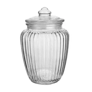 Pote Hermético G Montana Canelado Vidro 2300ml 14,5x14,5x23,5cm LM2045 - honeyhome