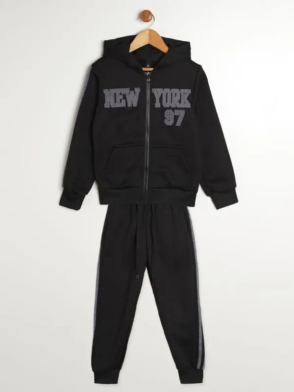 Agasalho Malha Com Capuz Infantil Para Menino - PRETO 8