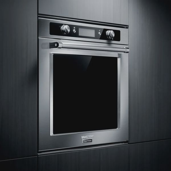 Forno de embutir elétrico Brastemp Gourmand 73 litros inox com função convecção e meat control - BOC60BR