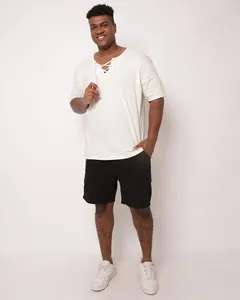 Bermuda Sarja Plus Size Masculina com Bolsos Preta G2