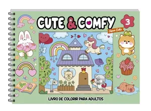 Cute & Comfy Super Extra - Livro de Colorir Adulto - Capa Dura Holográfica