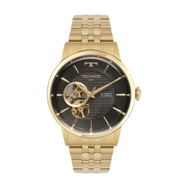 Relógio Technos Automatico Masculino Open Heart Dourado - G3265AU/1P G3265AU/1P