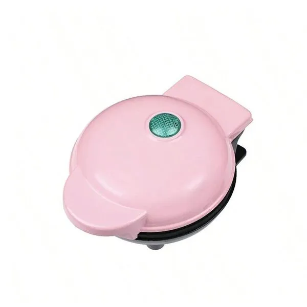 Mini Máquina De Assar Forma Elétrica Retro Waffle Coração 110V Rosa