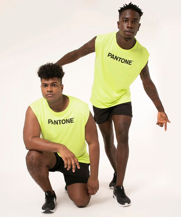 regata esportiva gola careca pantone + amarelo P