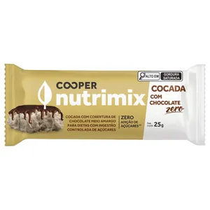 Barra de Cocada com Chocolate Zero Açúcares Cooper Nutrimix 25g