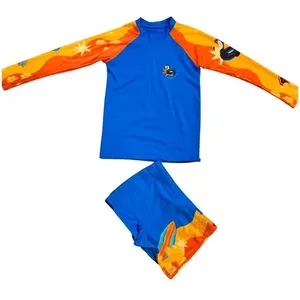 Conjunto De Praia Manga Longa Peixote Verão Inflável Azul 4 Anos (MP)