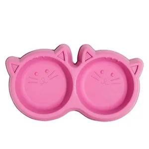 Comedouro Duplo para Gatos Pet Injet Luxo Rosa