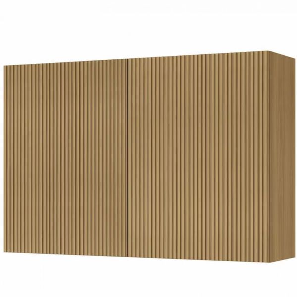 Armário Aéreo Nesher Rainha em MDF 15mm com 2 Portas e 1 Prateleira - 120cm de largura Nature