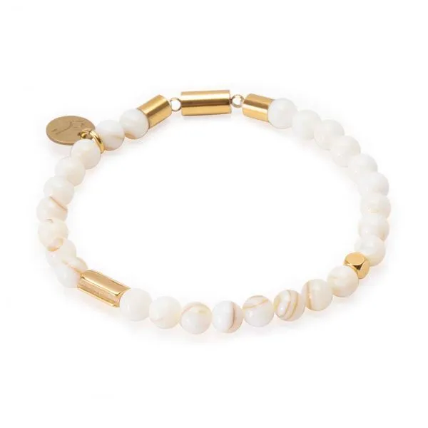 Pulseira Iker de Pérola Natural Branca Branco P-M