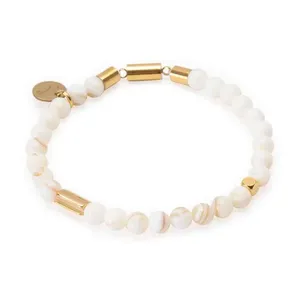 Pulseira Iker de Pérola Natural Branca Branco P-M