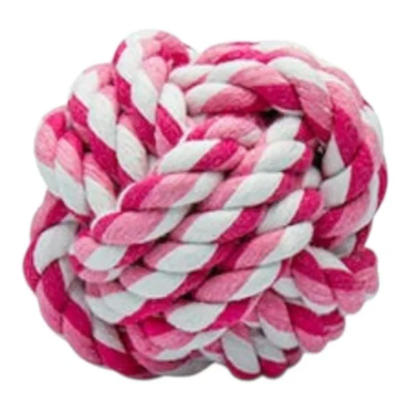 Brinquedo Pet Bola De Corda Savana Rosa Morango (MP)
