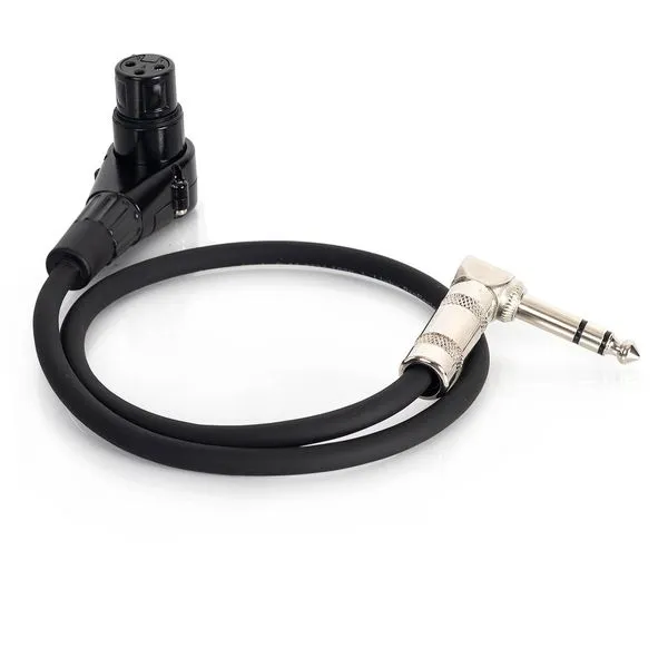 Cabo Adaptador XLR Fêmea 90º para P10 Macho 90ºEstéreo 20 centímetros