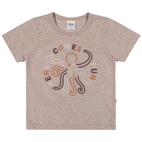 Camiseta Infantil Elian 2 Marrom Claro (MP)