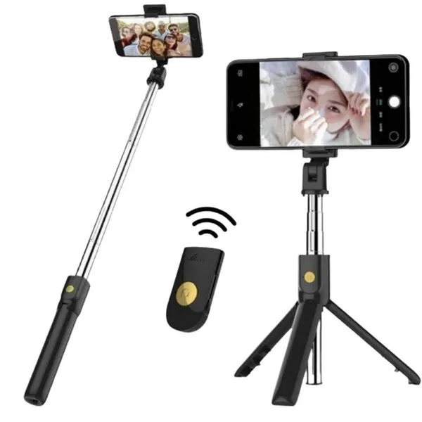 Bastão Selfie Com Tripé Para Celular Com Controle Disparador