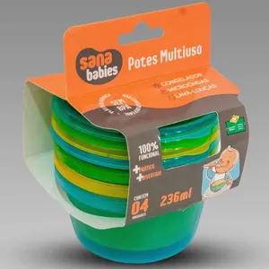 Potes Multiuso 236ML Com 4 Unidades 9312 9312
