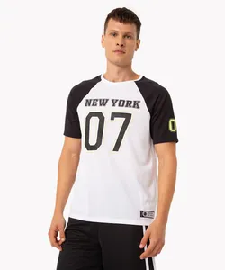 camiseta basquete manga curta raglan esportivo branco GG