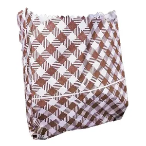 Saquinho De Papel Xadrez Marrom 10,5cm X 14cm - 50 Un