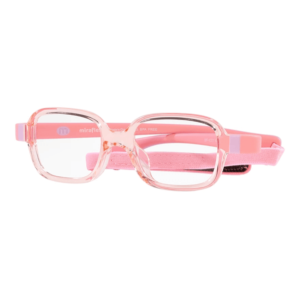 Armação de Óculos de Grau Miraflex MF4001 Feminino Quadrado Acetato Rosa