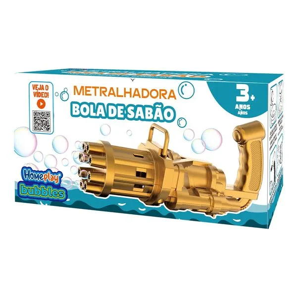Metralhadora de Bolhas Homeplay Infantil 3+ anos 1 unidade