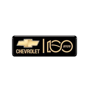 Adesivo Resinado Emblema 100 Anos Par Preto e Ouro Vinil Automotivo Efeito 3D Chevrolet Adesivo Resinado Emblema 100 Anos Par Preto e Ouro Efeito 3D Chevrolet