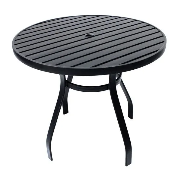 Mesa 90cm Sevilla Ripada Alumínio área Externa Interna Jardim Preto