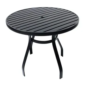 Mesa 90cm Sevilla Ripada Alumínio área Externa Interna Jardim Preto