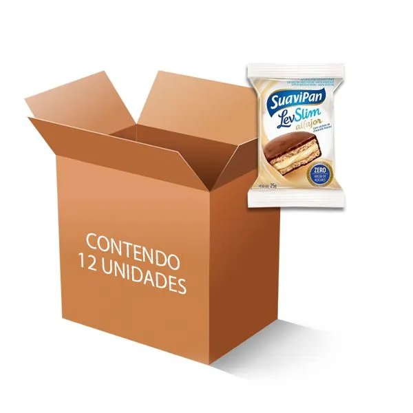 Alfajor Zero Açúcar BRANCO Suavipan Levslim Contendo 12 Unidades De 25g Cada