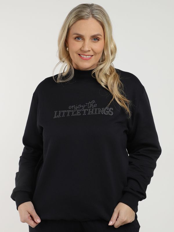 Moletom Gola Alta Plus Size Feminino PRETO G1