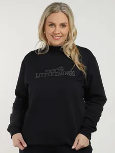 Moletom Gola Alta Plus Size Feminino PRETO G1