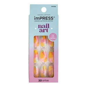 Unhas Autocolantes Kiss New York Impress Nail Art Candy Syrup 30 Unidades
