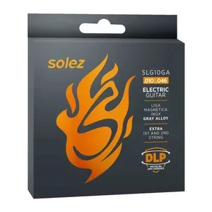 Encordoamento para Guitarra SLG10 GA .010-.046 Inox com 2 Cordas Extras Dual Layer Protection Solez Strings Encordoamento para Guitarra SLG10 GA .010-.046 Inox com Cordas Extras Solez Strings