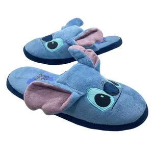 Pantufa Stitch 3D Original Disney, Zona Criativa, Tamanhos 33 Ao 44, Chinelo De Quarto 44 / Azul