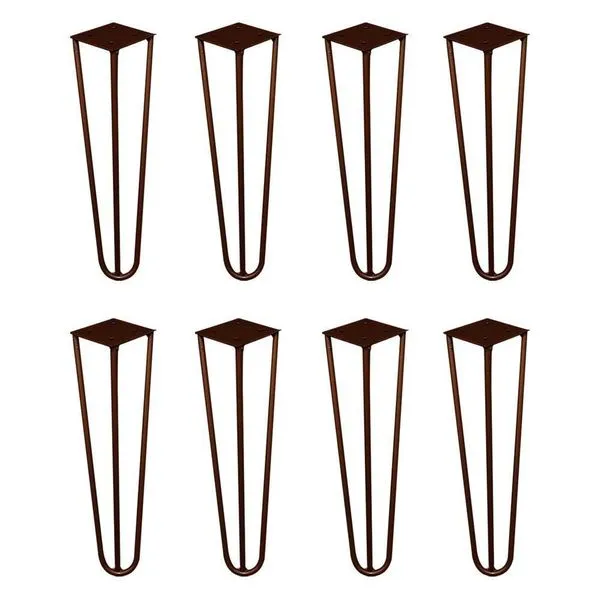 Kit 8 Pés De Metal 30 Cm Mesa De Canto Rack E Puffs Bronze