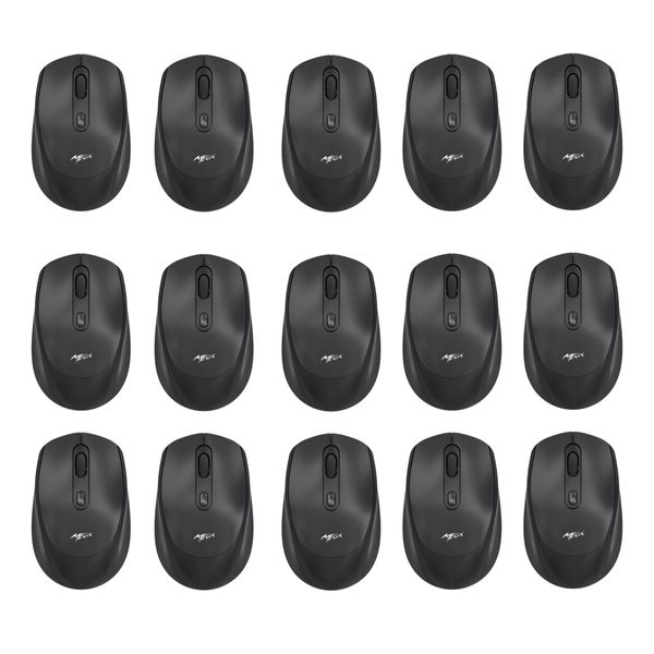 Kit 15 Mouses Sem Fio Recarregável Mega M180 Preto DPI Ajustável