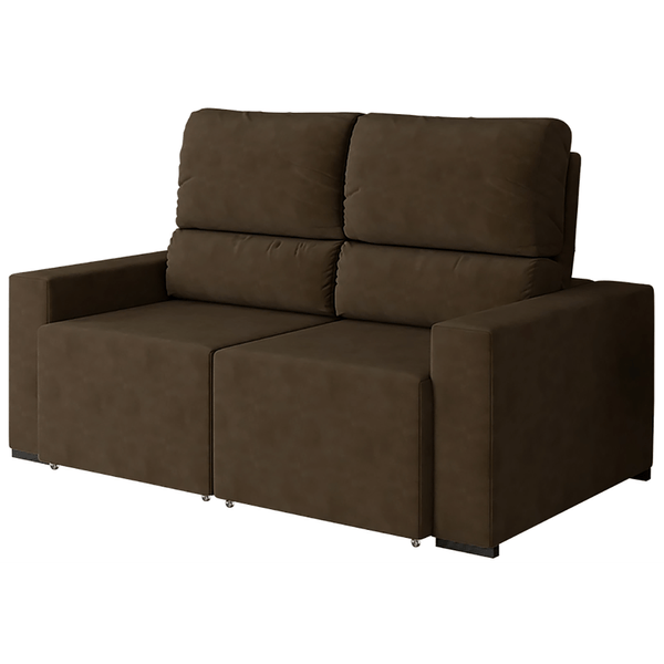 Sofá 2 Lugares, Retrátil/Reclinável, Pés com Rodízio em Silicone - Murray Café
