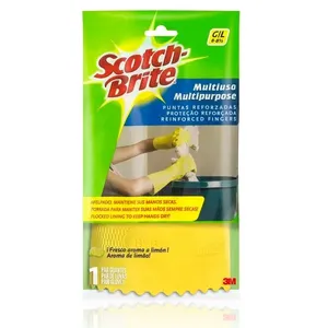 Luva Scotch Brite Multiuso Amarela G 1 Unidade