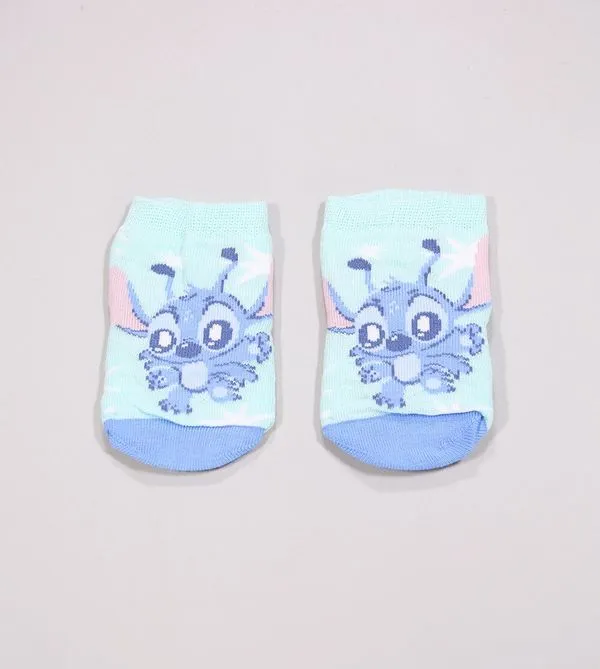 Meia Disney Baby - Stitch Verde - 0 a 4 M