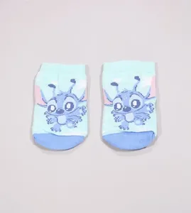 Meia Disney Baby - Stitch Verde - 0 a 4 M