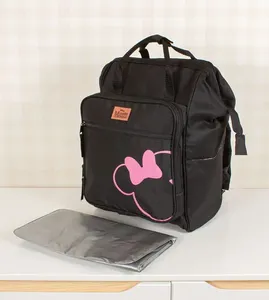 Mochila Baby Bag G Com Trocador Minnie Preta