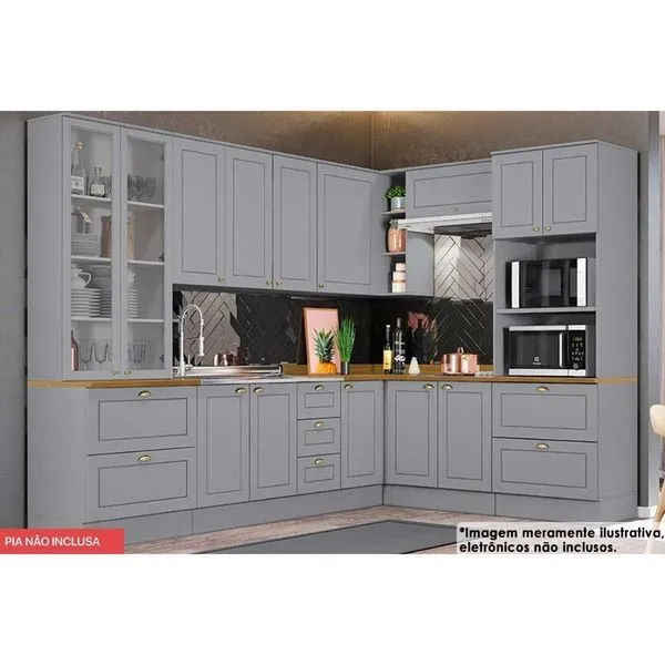 Cozinha Completa Henn 10 Peças Americana C5P36 Cinza