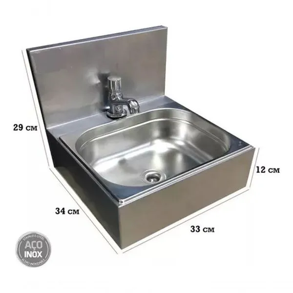 Lavatório Pia Moderno Completo Aço Inox C/ Torneira/válvula