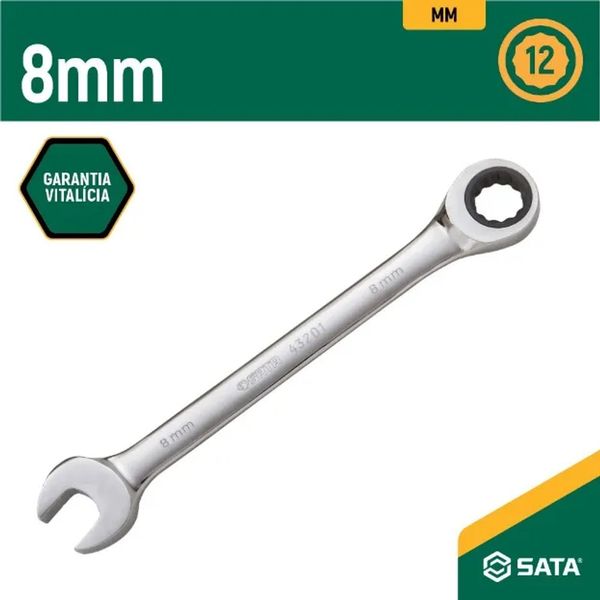 Chave Combinada com Catraca 8mm Sata Chave Combinada c/ Catraca 8mm Sata