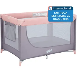 Berço Cercadinho Portátil e Dobrável Pamo Babe Rosa A-MBI