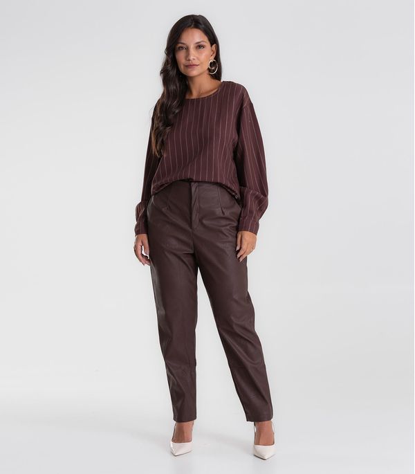 Calça Feminina Reta Courino Endless Marrom M